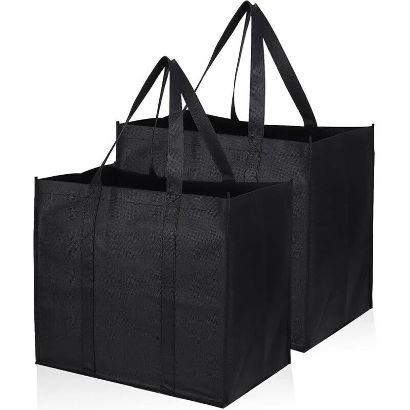 Tehtuy Set Of 2 Shopping Bags, Reusable Shopping Bags And Totes With Handles, 41x33x26cm Foldable Shopping Cart Bag For Shopping, Picnics, Travel, And The