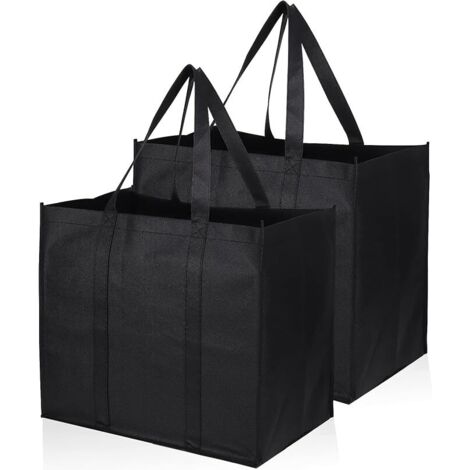 Set of 2 Shopping Bags, Reusable Shopping Bags and Totes with Handles, 41x33x26cm Foldable Shopping Cart Bag for Shopping, Picnics, Travel, and the Beach