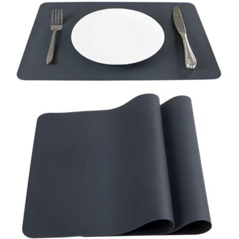Set of 2 silicone placemats (40×30 cm), washable, non-slip, for children