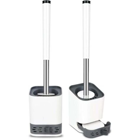 Set of 2 silicone toilet brushes for bathroom, guest toilet, wall-mounted and freestanding
