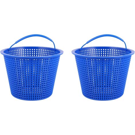 Set of 2 skimmer baskets for swimming pools, fine mesh plastic pump baskets, leaf catchers for fountains and inflatable pools
