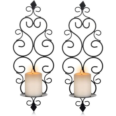by White Candle Company by Candle Sconces Traditional Black Iron Wall Sconce with Single Spike 