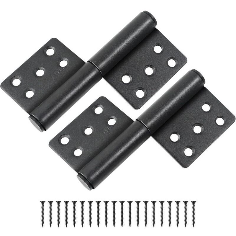 Set of 2 stainless steel 304 door hinges, 360 degree flag hinges, screw-in hinges, foldable for wooden doors without rebates and interior doors