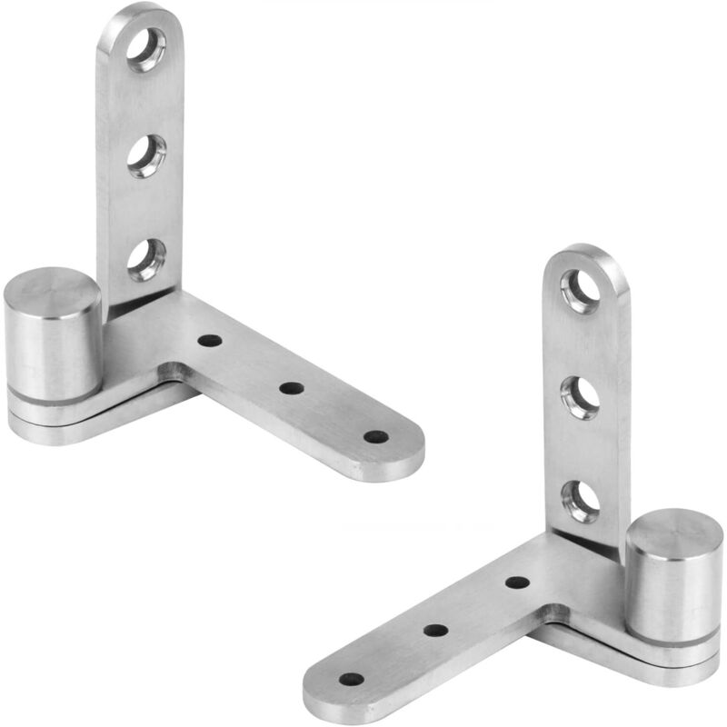 Set of 2 stainless steel pivot door hinges, 1 x left, 1 x right