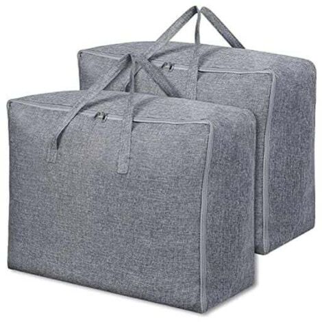 Set of 2 storage bags for thick duvets, clothes organizer for under the bed with reinforced handles for quilts, blankets, pillows, jackets, 70 cm x 50 x 30 cm, 105 l MUMU