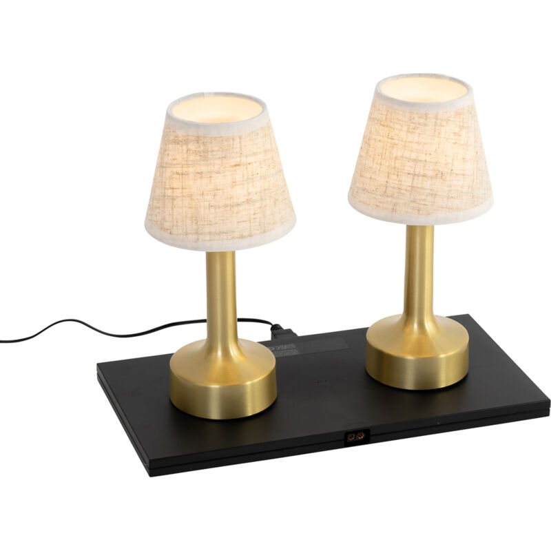 Image of Set of 2 Table Lamps Gold&hellip;