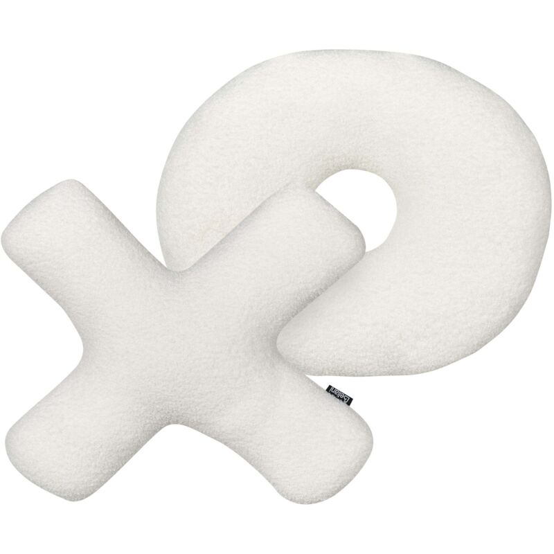 Beliani - Set Of 2 Teddy Letter Cushions Fabric Xo Throw Pillows Textile Decorations Off White Hesperis