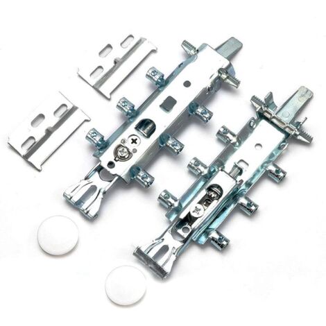 Set of 2 universal kitchen cupboard wall brackets with caps