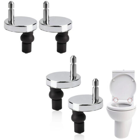 Set of 2 universal toilet seat fixing brackets for toilet seats - Compatible with most standard toilet seats with a soft-close mechanism - Easy to install