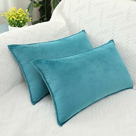 Set of 2 Velvet Decorative Cushion Cover, Light Blue Cushion Cover for Couch and Bed, Couch Home Decor Pillowcase 30x50cm