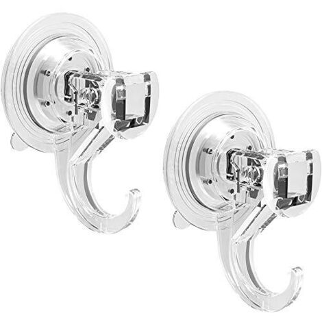 Set of 2 Wall Suction Hooks Load 3KG Transparent, Plastic Suction Cup Suction Utensil for Kitchen/Bathroom/Office: Crown Towel Holder Bathrobe Coat Tea Towel