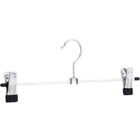 Set of 20, Chrome Metal Clip Hangers for Trousers and Skirts