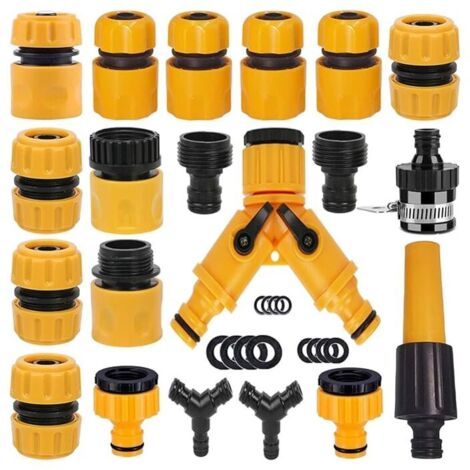 Set of 20 garden hose fittings, garden hose adapters, Y-hose splitters, universal garden hose fittings, etc.