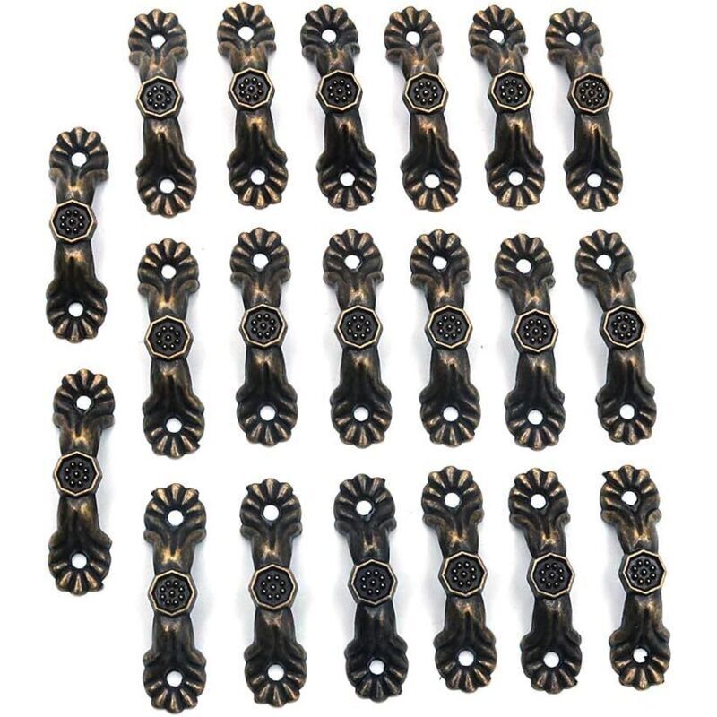 Set of 20 practical decorative door handles - 37 x 10 mm - Antique furniture handles - Wooden jewelry box knobs - Kitchen drawer pulls and knobs