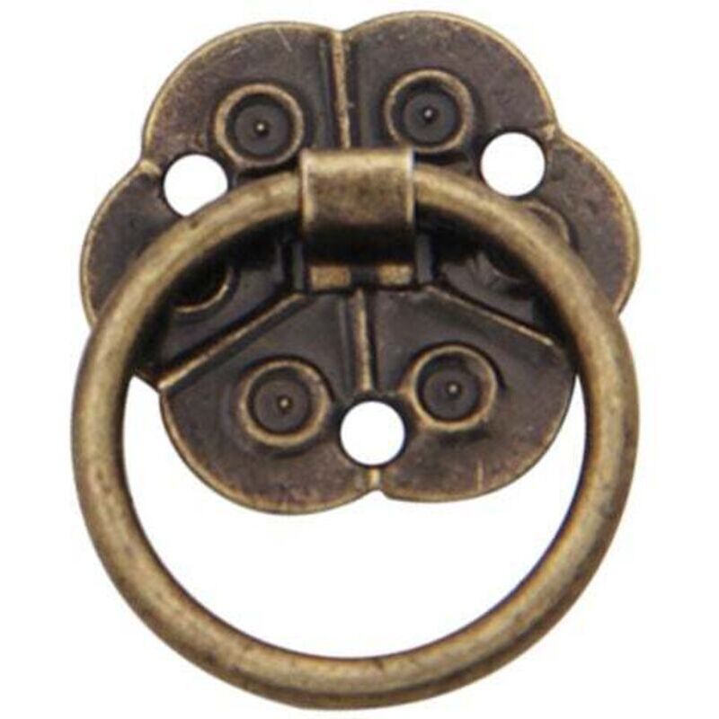 Set of 20 ring-shaped door handles - Antique vintage style - For home furniture, cupboards, drawers, doors (2 x 2 cm)