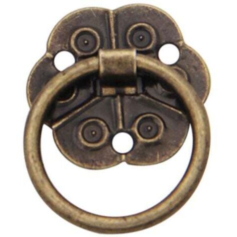 Set of 20 ring-shaped door handles - Antique vintage style - For home furniture, cupboards, drawers, doors (2 x 2 cm)