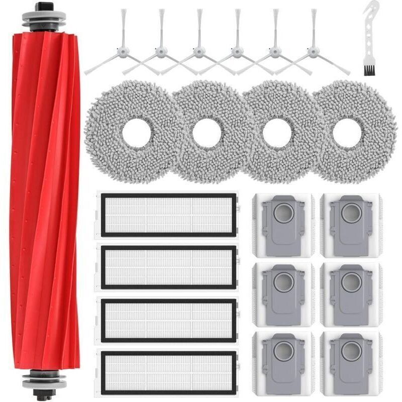 Set of 22 accessories for Roborock Qrevo S/Qrevo Pro/Qrevo Max V robot vacuum cleaners. Replacement parts for Roborock robot vacuum cleaners.