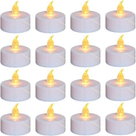 Set of 24 flameless LED tealight candles, warm yellow light, battery operated for over 100 hours, ideal for parties, weddings, birthdays, gifts and home decor