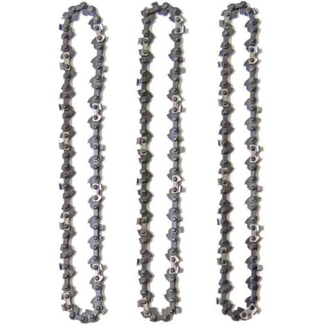 Set of 3 10" (25 cm) pruning chains – 40 links – low kickback – compatible with Black+Decker, Ryobi, etc.