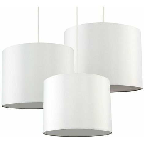 main image of "Set Of 3 - Cream Pendant Ceiling Light Shades With Diffusers"