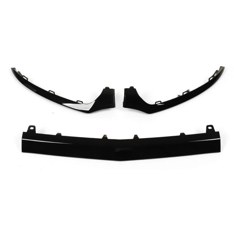 Set of 3 gloss black front bumper lower trims for Mercedes Benz C-Class W205 C205 A205
