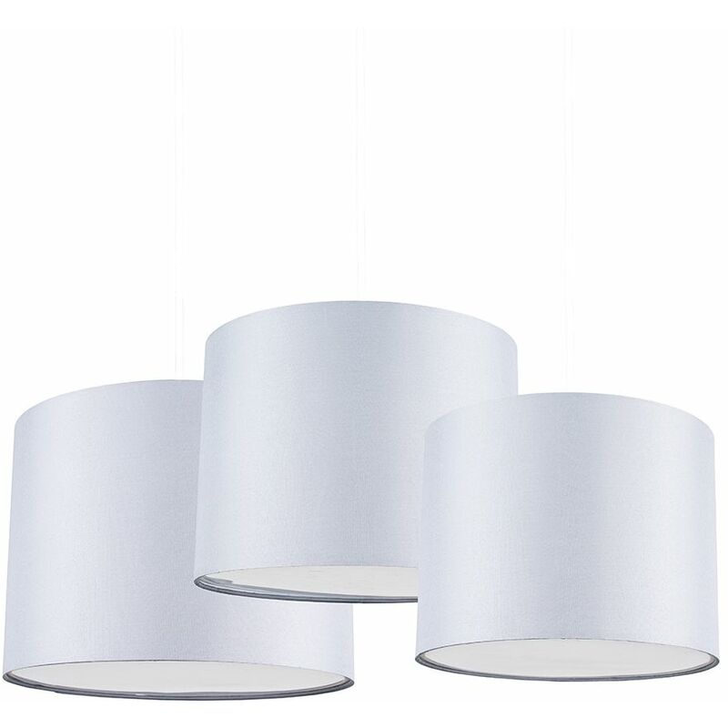 Set Of 3 Grey Pendant Ceiling Light Shades With Diffusers