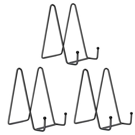 Set of 3 large plate display stands - 10 inches tall