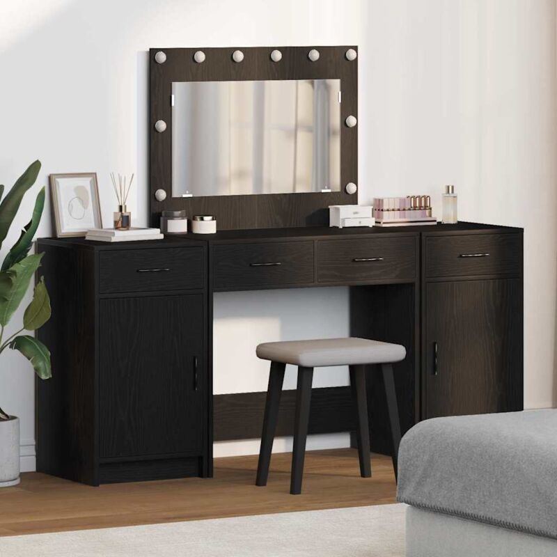 Vidaxl - Dressing Table 3 Pcs Black 40 X 41 X 75 Cm Engineered Wood