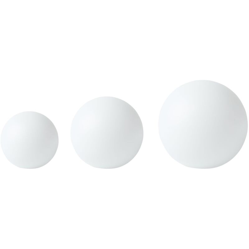Beliani Set of 3 Solar Outdoor LED Ball Lamps LOBAINA with Remote White, White