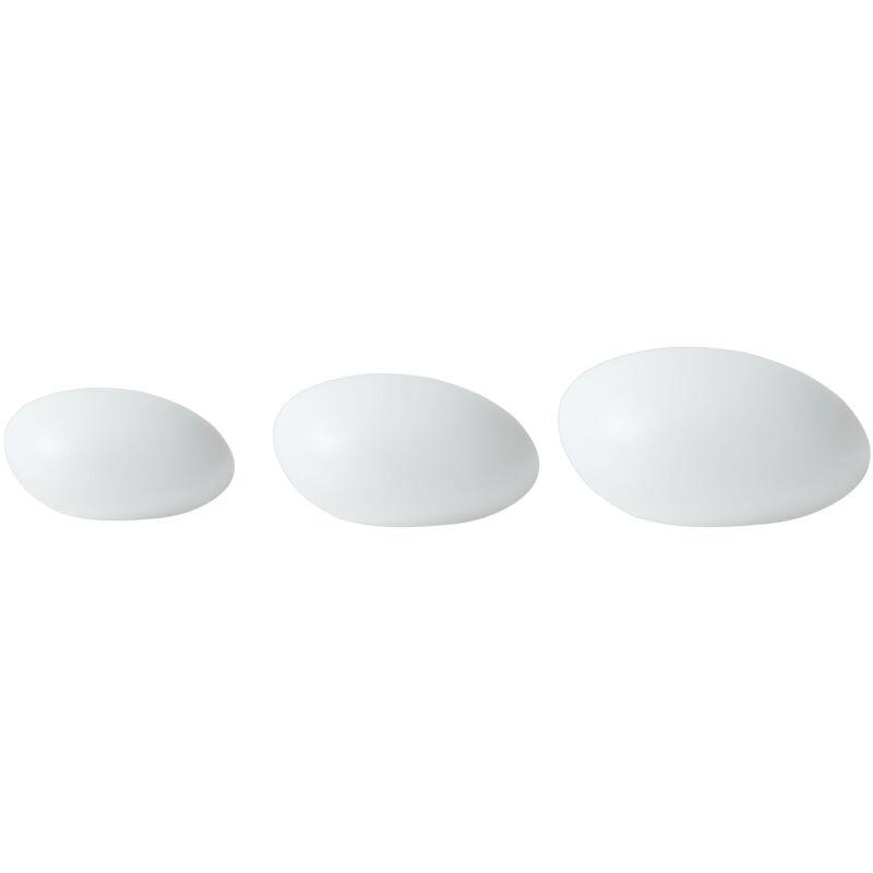 Beliani Set of 3 Outdoor LED Decorative Lamps FARALLON with Remote White, White