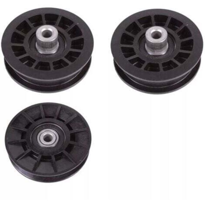 Set of 3 pieces for Husqvarna, 2 V-shaped idler pulleys 532194326 and 1 set of smooth pulleys 532194327