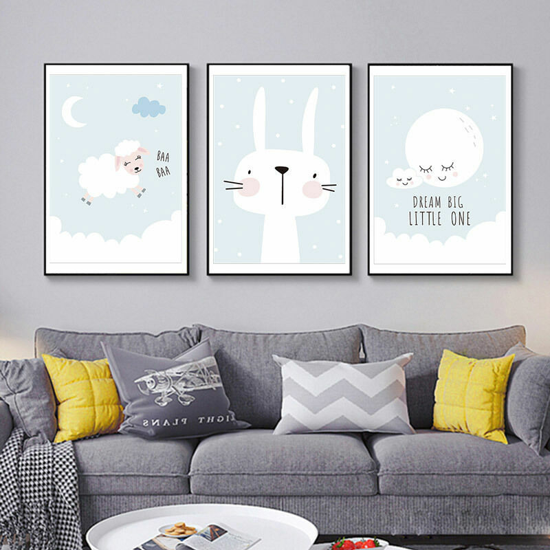 Set of 3 Posters for Nursery/Children's Room din A4 Unframed Girl or Boy Children's Printed Picture,T-Audace