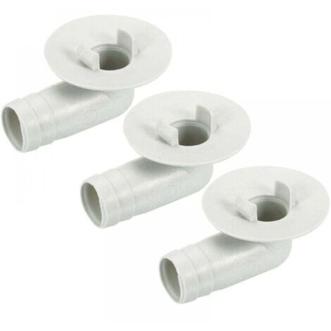 Set of 3 raccord de tuyau de vidange de climatiseur avec anneau en caoutchouc pour mini-unités split et climatiseurs de fenêtre, blanc (hauteur totale : 51 mm/2 ")