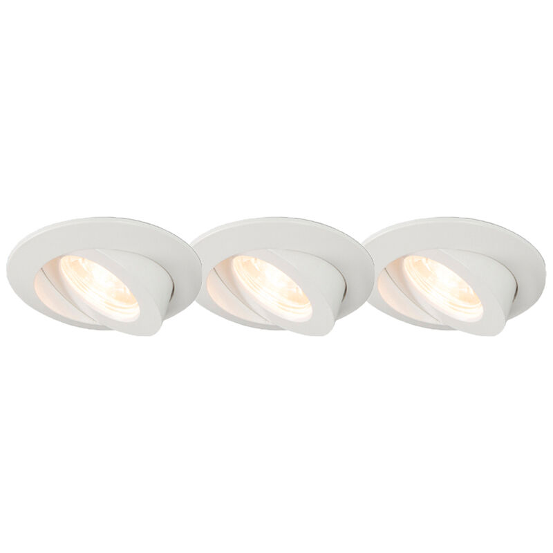 Set of 3 Recessed Spotlights White Incl. LED IP44 - Relax LED