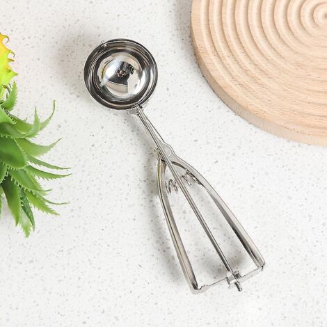 Set of 3 trigger ice cream scoops including heavy-duty 18/8 stainless steel for baking melon, dumplings, and muffins