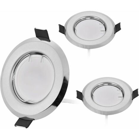 Set of 3 ultra-flat LED recessed spotlights with 3 x 5 W, dimmable bulb, 220 V spot module, bore 55 mm, dimmable, warm white 3000 K, 120 ° beam angle
