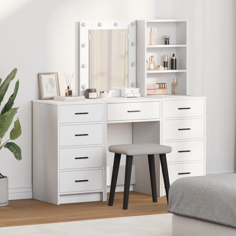 Dressing Table 3 Pcs White 40 X 41 X 135 Cm Engineered Wood Vidaxl