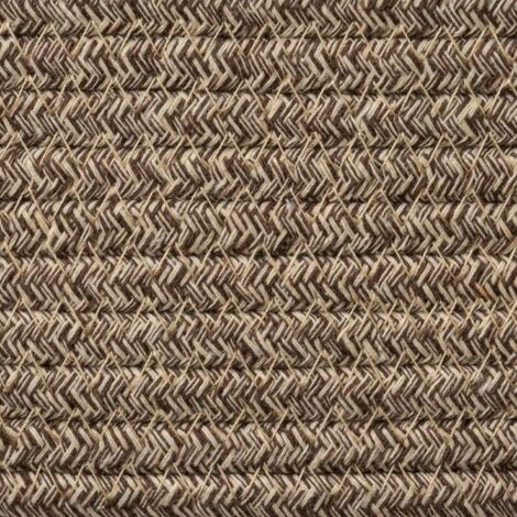 Set of 3 Woven Cotton Storage Baskets, for Bathroom and Children's Room, Decorative Baskets in Brown and White