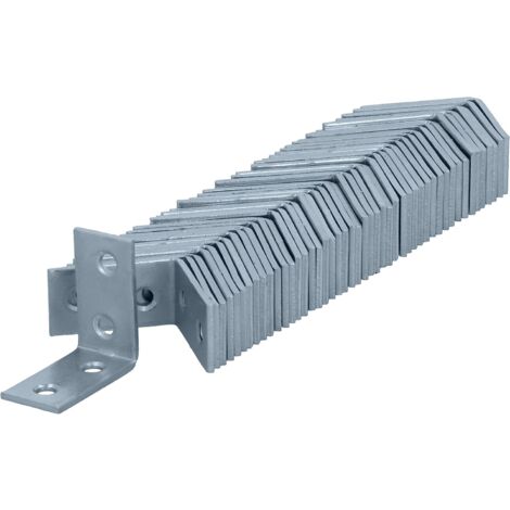 GABRIELLE Set of 30 chair brackets 30x30x15mm - Galvanized & blue passivated corner connector - Furniture bracket with excellent corrosion protection, stable and durable - Easy assembly