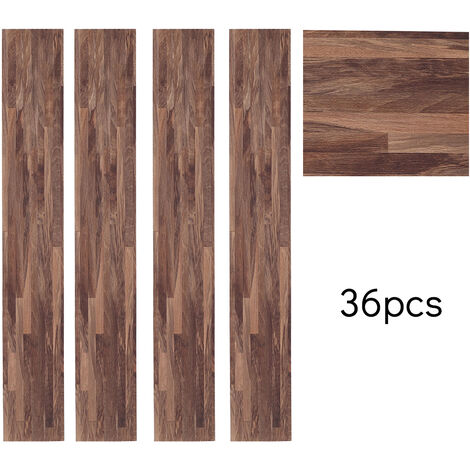 LIVINGANDHOME Set of 36 Planks PVC Self-stick Waterproof Floor Flooring Plank