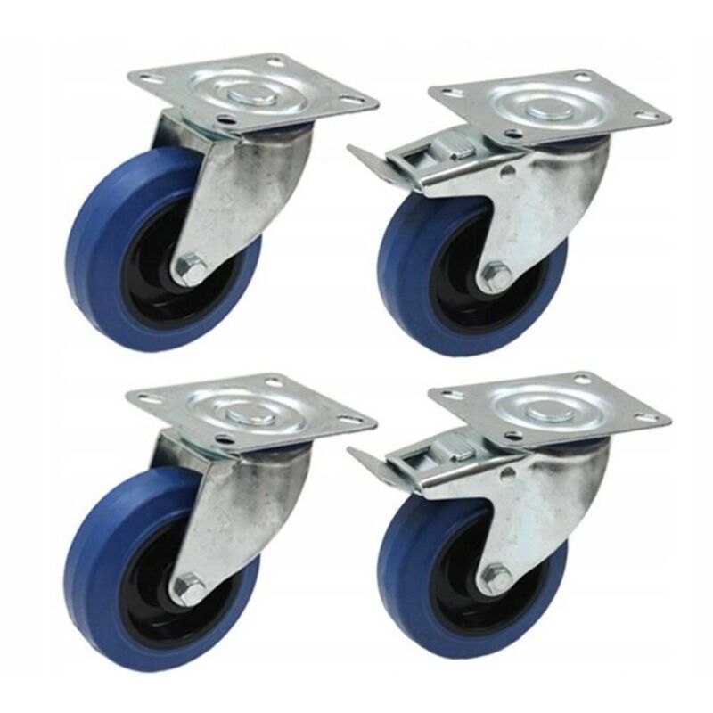 Set of 4 - 100mm BLUE ELASTIC