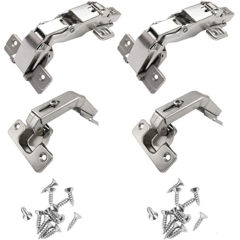 Set of 4 135 Degree Corner Folding Door Hinges for Kitchen Cabinet Wardrobe Furniture Corner Door Combination
