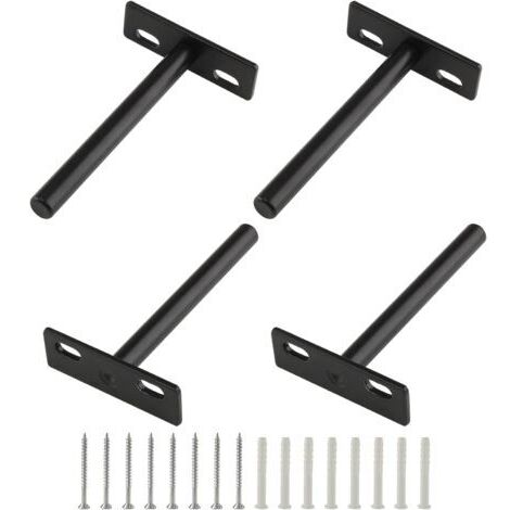 Set of 4 4-inch floating shelf brackets, heavy-duty blind shelf brackets, hidden wall brackets for wooden floating shelves