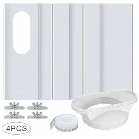 Set of 4 adjustable window kit plates for mounting air conditioners with a 13 cm diameter exhaust pipe.