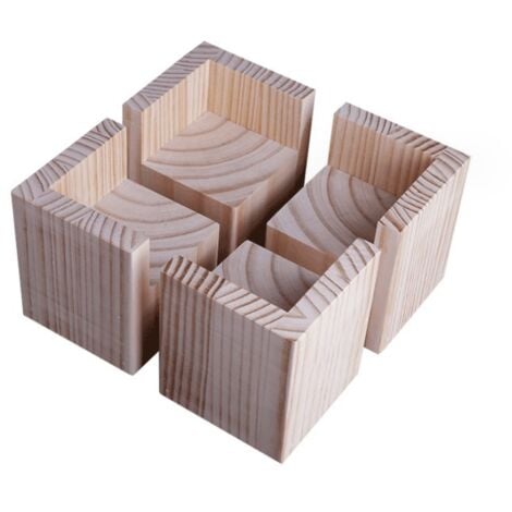 LINGHHANG Set of 4 Bed Risers, Wooden Lifts for Heavy Furniture