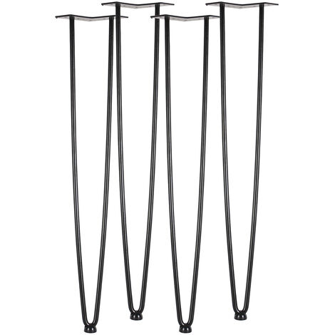 Set Of 4 Black Hairpin Legs 86cm Tall For Tables Sofas Benches