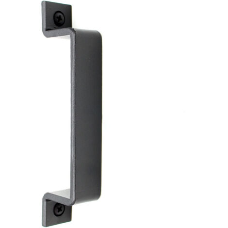 Set of 4 black solid steel sliding door handles