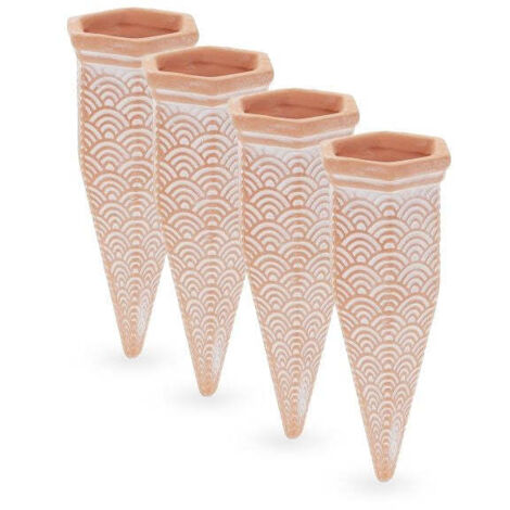 Set of 4 clay watering spikes