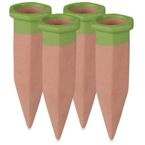Set of 4 clay watering spikes
