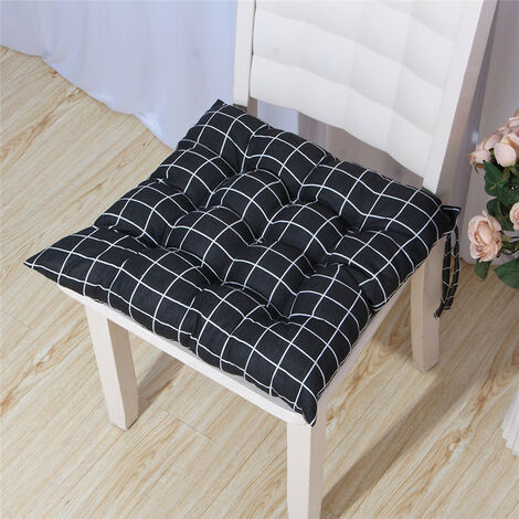 Set of 4 Dining Chair Cushions, Chair Seat Pads with Ties Comfortable Square Seat Pad Indoor Outdoor Seat Pad Cushion for Home, Kitchen, Dining Room, Office 38 x 38cm (I)